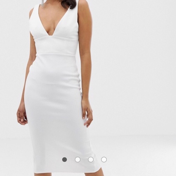 asos midi white dress